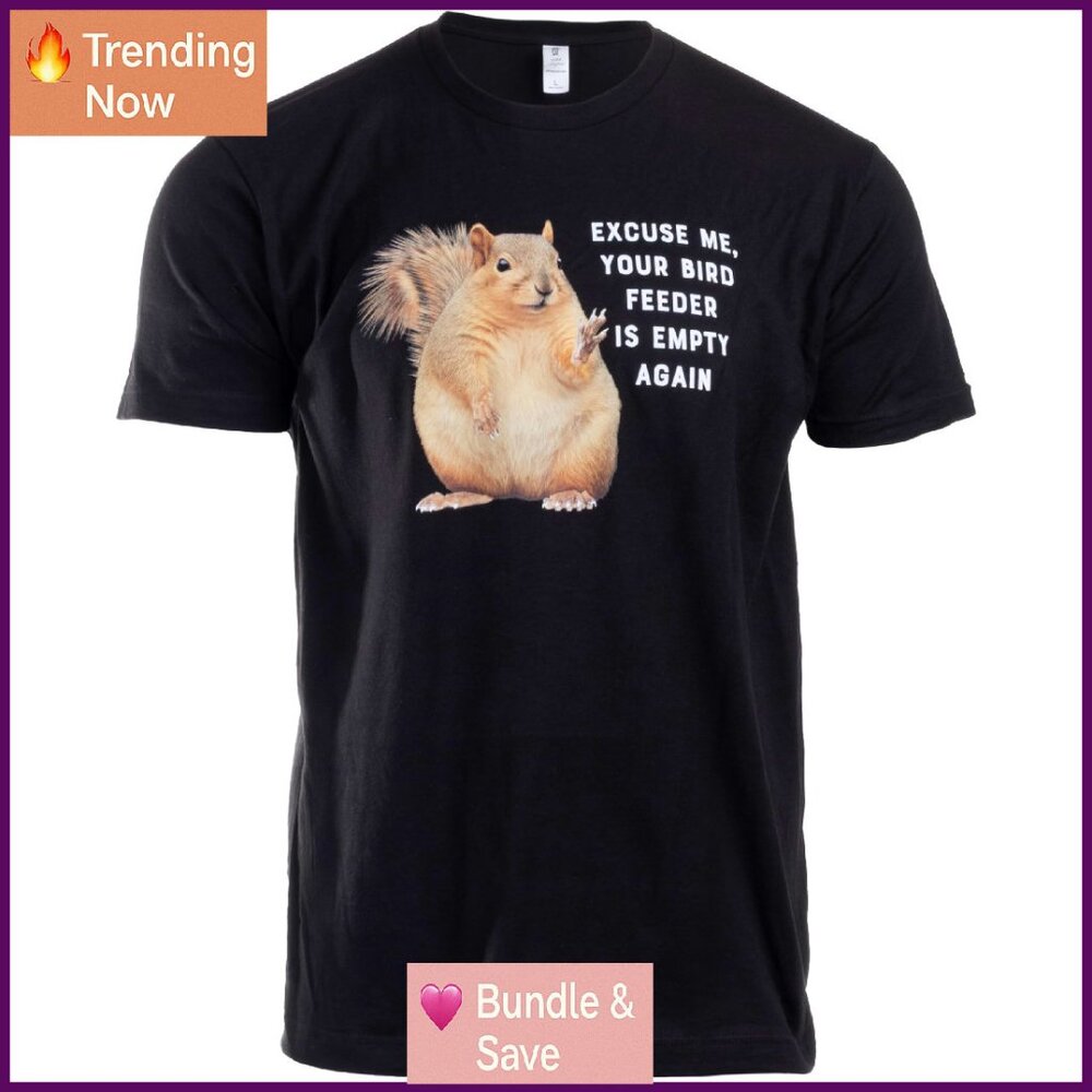 Retro Squirrel Graphic Tee, Premium Cotton Blend, Unisex Sizes Available
